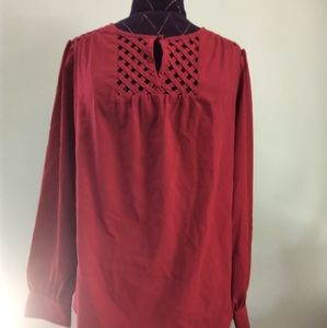 Ladies Red cleo Size Large Blouse